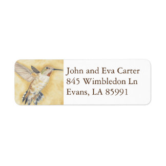 Hovering Hummingbird return address label
