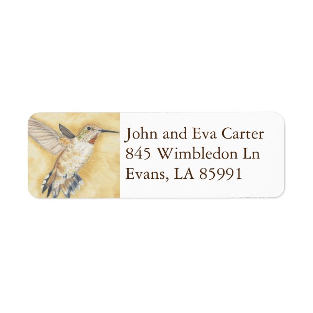 Hovering Hummingbird return address label (Front)