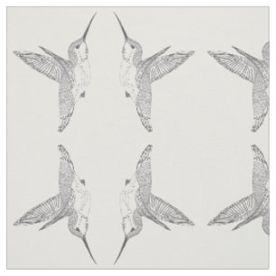Hovering Hummingbirds Meeting Mirrored Print Fabric