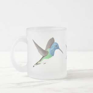 Hovering Jacobin Hummingbird - transparent.    Frosted Glass Coffee Mug