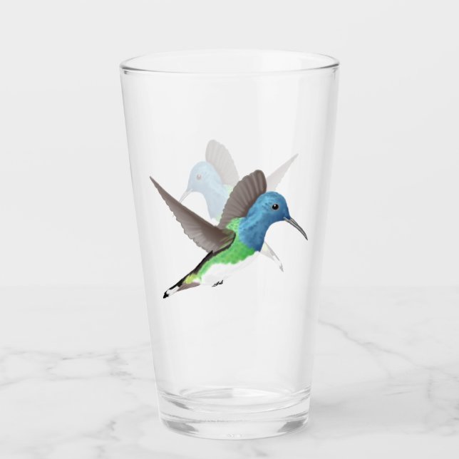 Hovering Jacobin Hummingbird - transparent. Glass (Front)