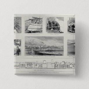 How a Torpedo Boat is Built 15 Cm Square Badge