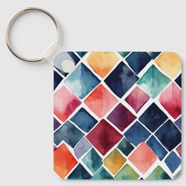 How about "Argyle Watercolor Charm Keychain"  Key Ring (Front)