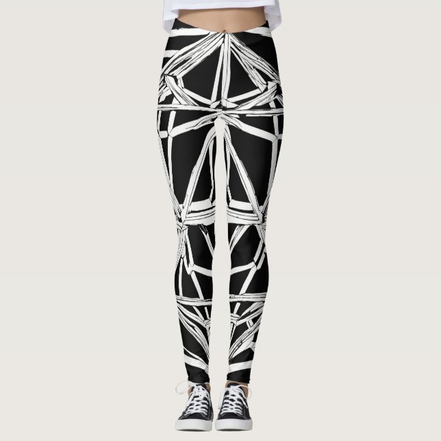 How about "Ethereal Canvas: White Artwork Leggings (Front)