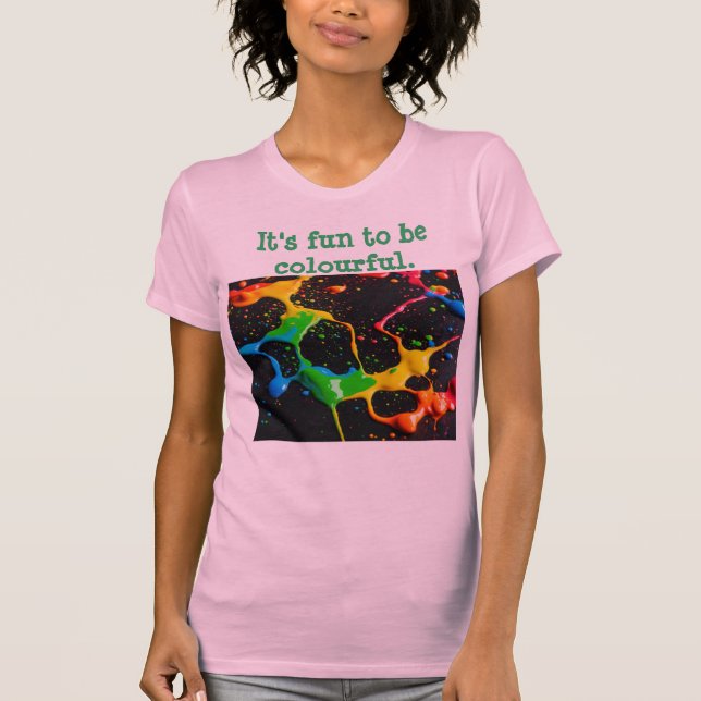 How about: "Fun and Colourful: Bella Canvas T-Shirt (Front)