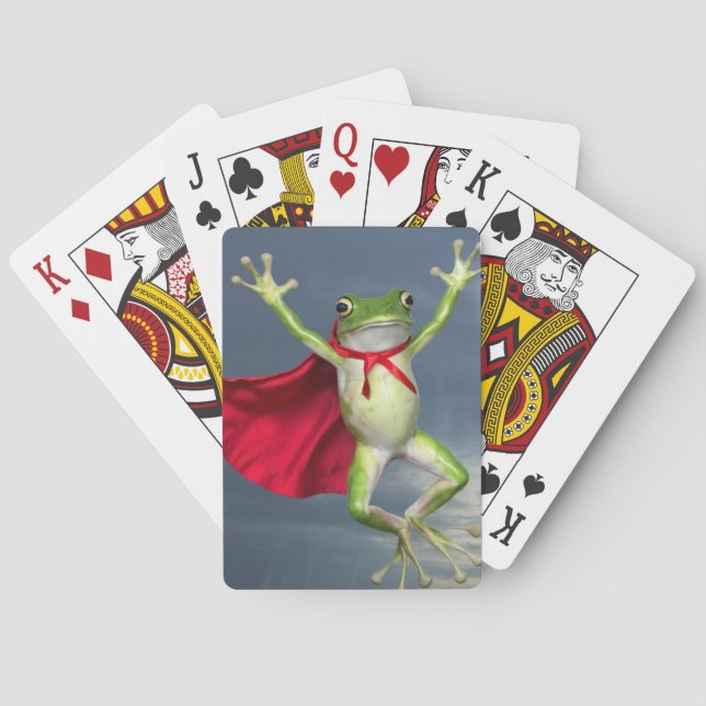 How about "Twilight Flight: The Caped Frog"? Playing Cards (Back)