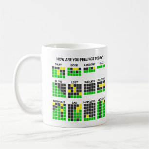 How are you feeling today? custom word game coffee mug