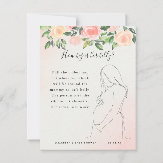 How Big Is Her Belly | Baby Shower Game (Front)