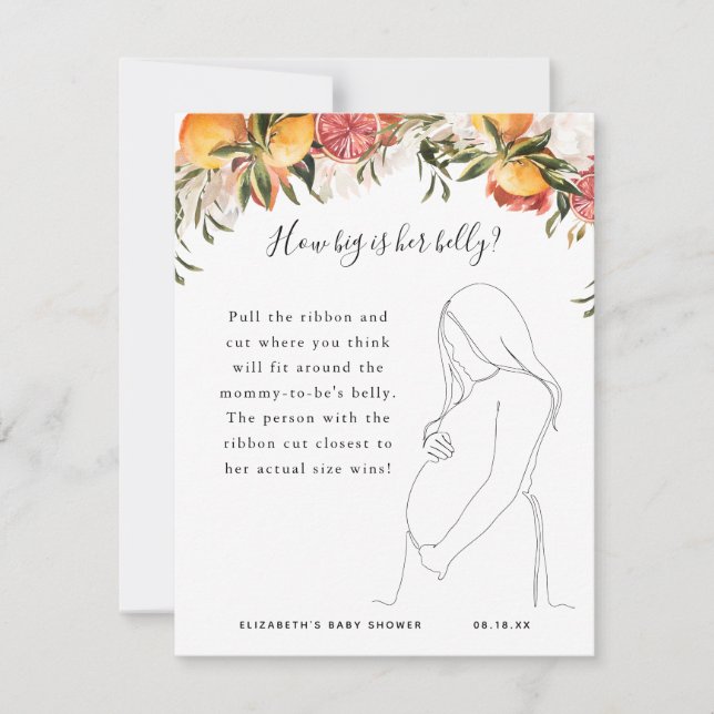 How Big Is Her Belly | Baby Shower Game (Front)