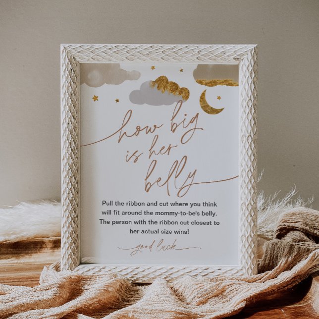 How Big Is Her Belly Game Twinkle Star Baby Shower Poster (Creator Uploaded)