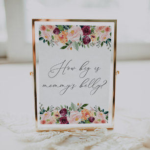 How big is Mummy's Belly Baby Shower Game Sign