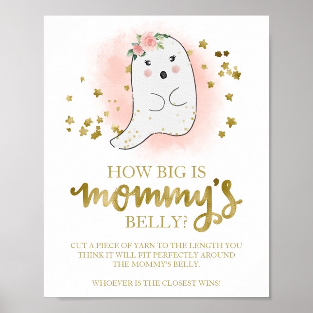 How Big is Mummy's Belly Baby Shower Game Sign (Front)