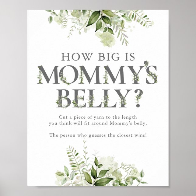 How Big Is Mummy's Belly Baby Shower Poster (Front)