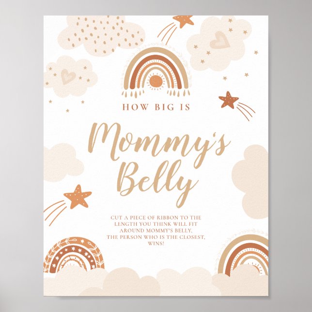 How Big is Mummy's Belly Boho Rainbow Sign  (Front)