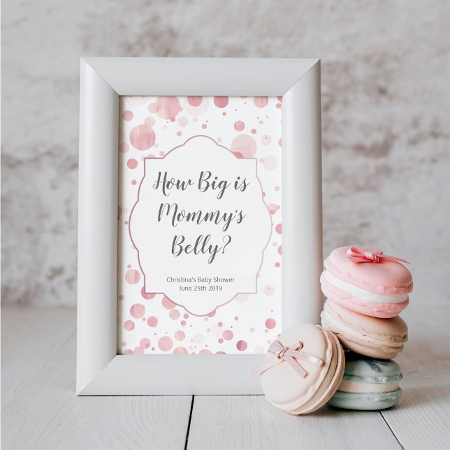 "How Big is Mummy's Belly" Pink Sign, Baby Shower Poster (Creator Uploaded)