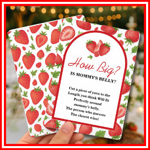  How Big is Mummy's Belly Strawberry Berry Game Invitation