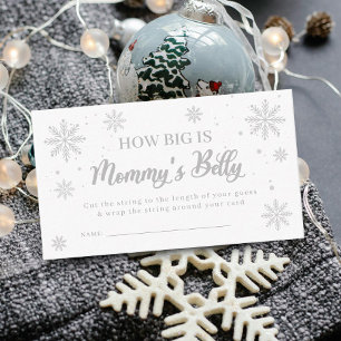 How Big Is Mummy's Belly Winter Baby Shower Game Enclosure Card