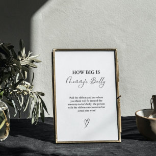 How Big is the mummy's belly Baby Shower Game  Poster