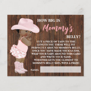 How Big Mummy's Belly AA Cowgirl Shower Game Card
