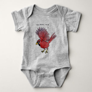 How Birds Wave Cardinal Baby Bodysuit