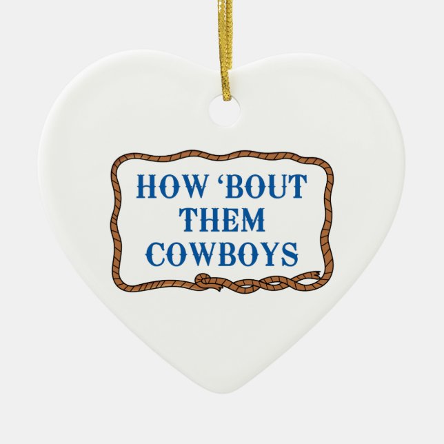 HOW BOUT THEM COWBOYS CERAMIC TREE DECORATION (Front)
