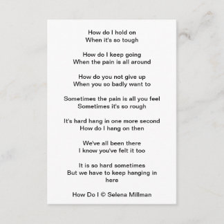 "How Do I" Poem Enclosure Card