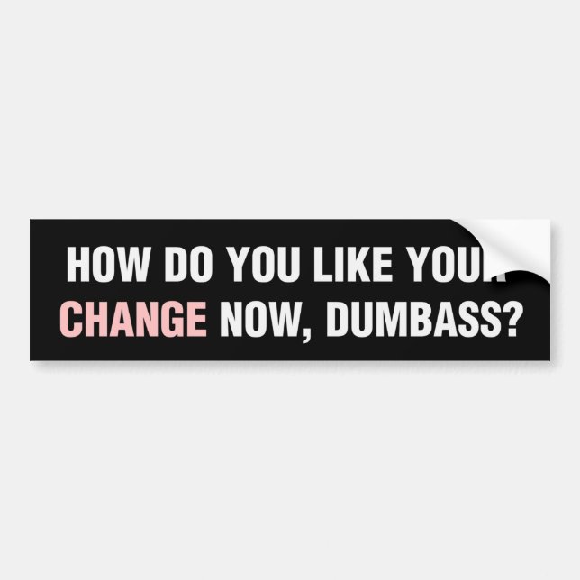 How Do U Like Your Change Bumper Sticker (Front)