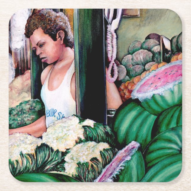 How do you like those melons? square paper coaster (Front)