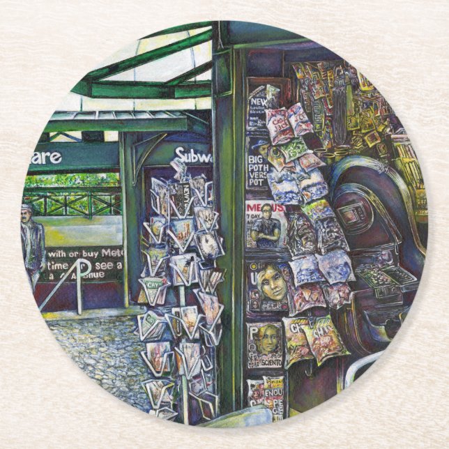 How Does One Image, Unimaginative? Round Paper Coaster (Front)