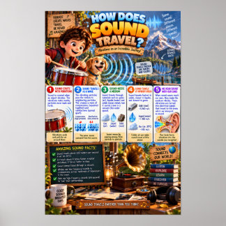 How Does Sound Travel Infographic Poster