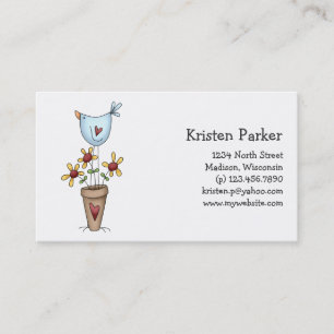 How Does Your Garden Grow · Bird & Flowers Business Card
