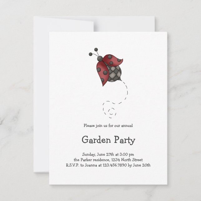 How Does Your Garden Grow · Ladybug Invitation (Front)