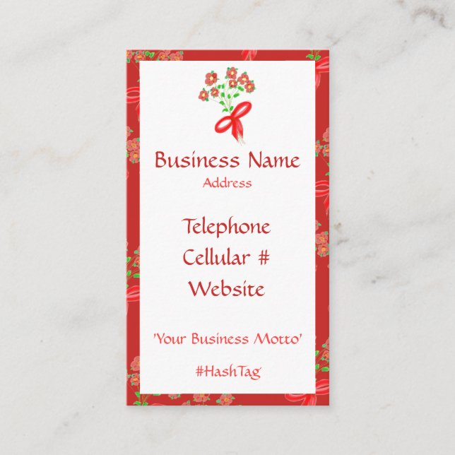 How Feminine And Pretty Floral Business Card (Front)