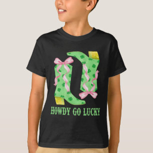 How Go Lucky Boots Western St Patricks Day Cowboy T-Shirt