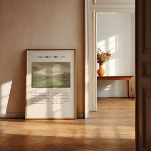 How Great Thou Art Vintage Minimal Hymn Wall Art 