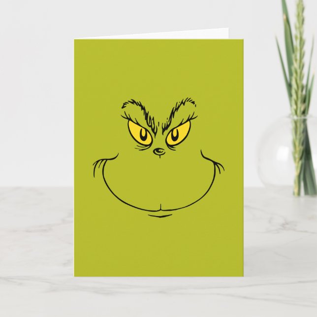 How Grinch Stole Christmas Face Holiday Card (Front)