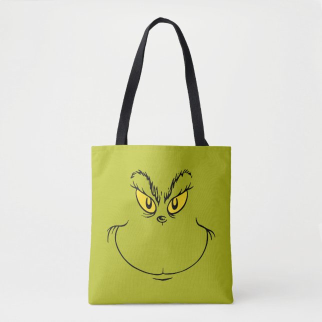 How Grinch Stole Christmas Face Tote Bag (Front)
