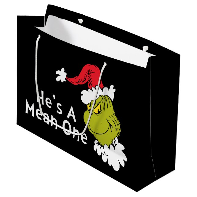 How Grinch Stole Christmas | He's A Mean One Large Gift Bag (Front Angled)