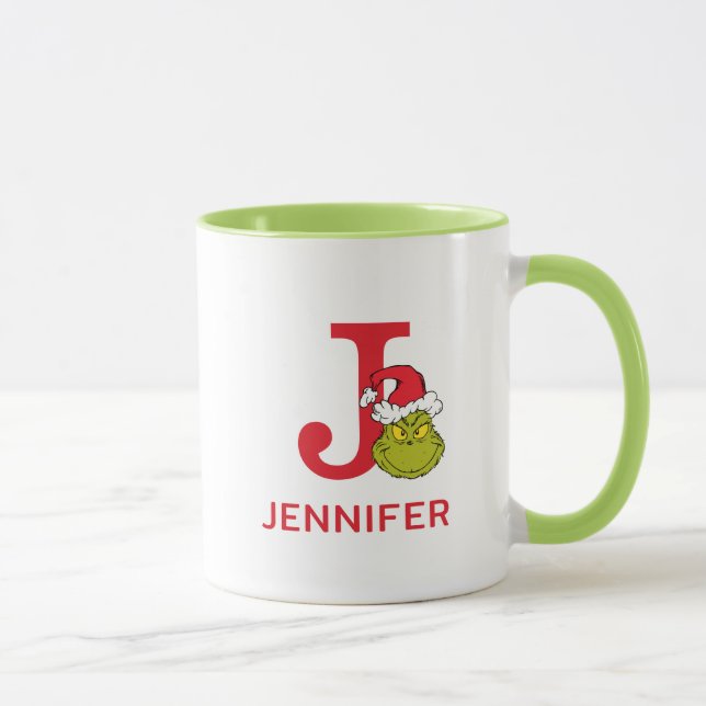 How Grinch Stole Christmas | Name & Monogram J Mug (Right)