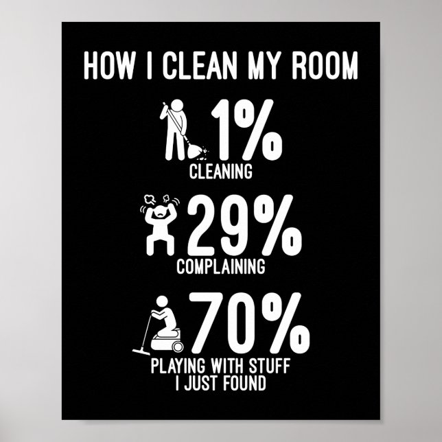 How I Clean My Room Cleaning Housekeeping Poster (Front)