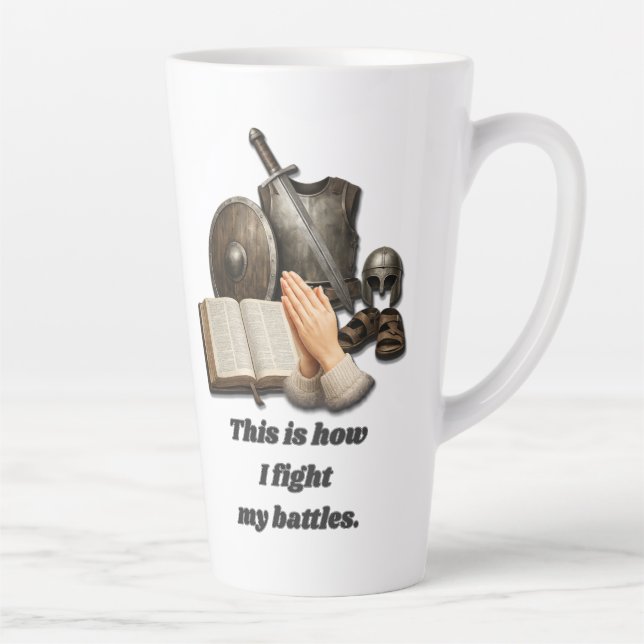 How I Fight My Battles Latte Mug (Right)