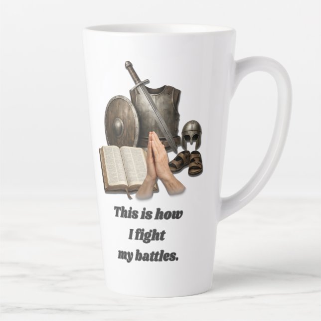 How I Fight My Battles Latte Mug (Right)