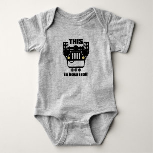 How I Roll   4x4 Off-Road Rock Crawler Truck Baby Bodysuit