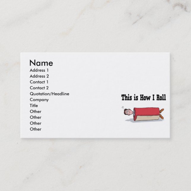 How I Roll Carpet Business Card (Front)