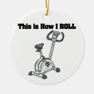 How I Roll (Exercise Bike) Ceramic Tree Decoration