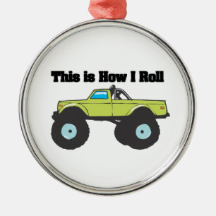 How I Roll (Monster Truck) Metal Tree Decoration