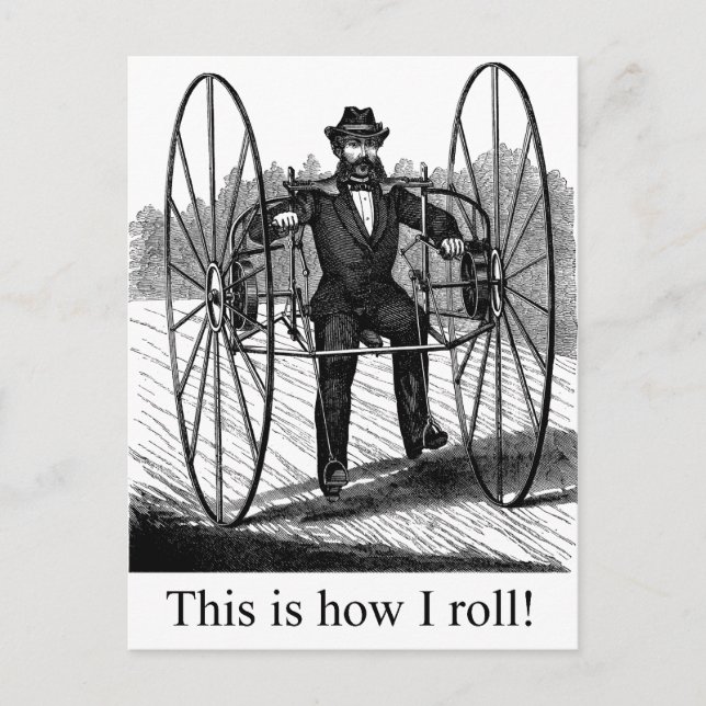 How I Roll Postcard (Front)