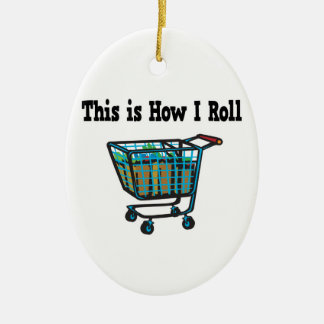 How I Roll Shopping Cart Ceramic Tree Decoration