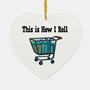 How I Roll Shopping Cart Ceramic Tree Decoration