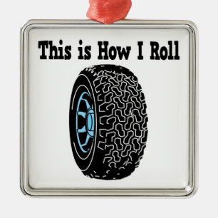 How I Roll Tire Metal Tree Decoration